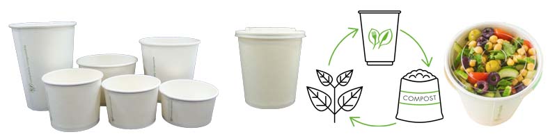 tarrinas, celulosa, papel, sostenibles, compostables, desechables,