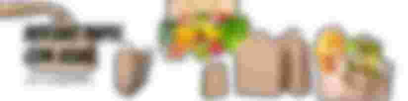 bolsas, papel, comercio, asas, planas, rizadas, menús, sostenibles, biodegradables, desechables, un, uso, 