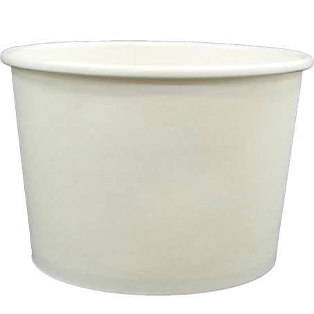 TARRINAS CELULOSA BLANCA/ARBOL BIO REDONDAS 375cc 12oz 115x65mm PARA HELADOS, SOPAS, CREMAS