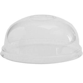 TAPA BIOPLASTICO PLA TRANSPARENTE CUPULA SIN AGUJERO 115mm PARA TARRINAS DE 12 A 32onzas SC-G12, SC-G16, Y SC-G24, SC-32