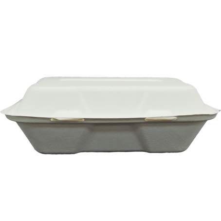 ENVASES PORTA MENUS CAÑA DE AZUCAR RECTANGULARES 600cc 20onzas 180x130x50mm PARA MENUS