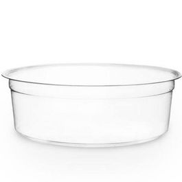 TARRINA BIOPLASTICO PLA TRANSPARENTE REDONDA 250cc 8onzas 118x40mm