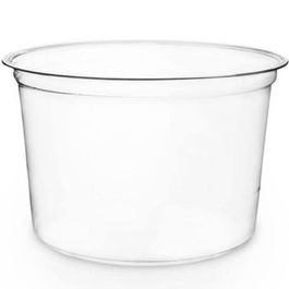 TARRINA BIOPLASTICO PLA TRANSPARENTE REDONDA 500cc 16onzas 120x75mm