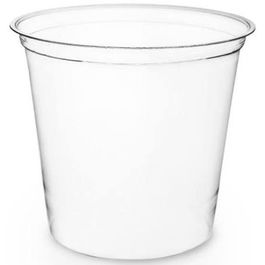 TARRINA BIOPLASTICO PLA TRANSPARENTE REDONDA 750cc 24onzas 118x110mm