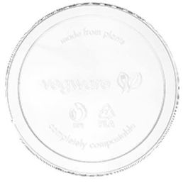 TAPA BIOPLASTICO PLA TRANSPARENTE REDONDA 120x14mm PARA TARRINA DE 8-32onzas CF-DC
