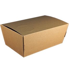 CAJA PAPEL BIO KRAFT TRICAPA CON TAPA TROQUELADA AUTOMONTABLE 180x115x70mm fondo 165X100mm