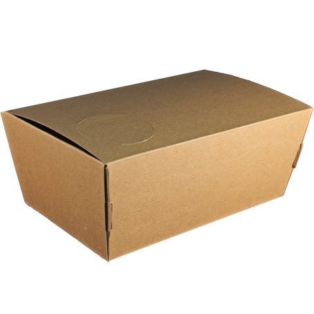 CAJA PAPEL BIO KRAFT TRICAPA CON TAPA TROQUELADA AUTOMONTABLE 180x115x70mm fondo 165X100mm