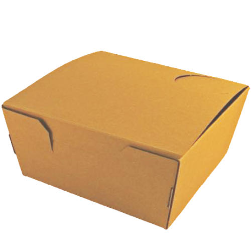 CAJA PAPEL BIO KRAFT TRICAPA CON TAPA TROQUELADA AUTOMONTABLE 155X150X70mm fondo 135x130mm
