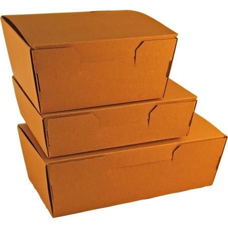CAJA PAPEL BIO KRAFT TRICAPA CON TAPA TROQUELADA AUTOMONTABLE 270x192x70mm fondo 250x175mm