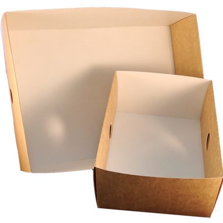 BANDEJA BIO KRAFT/BLANCO 310x220x78mm PARA DIVISION interior PARA CAJA VWPLATL PARA CATERING, CANAPES, SANDWICH