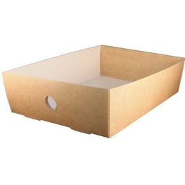 CAJAS CARTON CUADRADA AUTOMONTABLES con tapa UNIDA BIO 135X135X100mm PARA  HAMBURGUESAS, BOLLERIA, SANDWICH