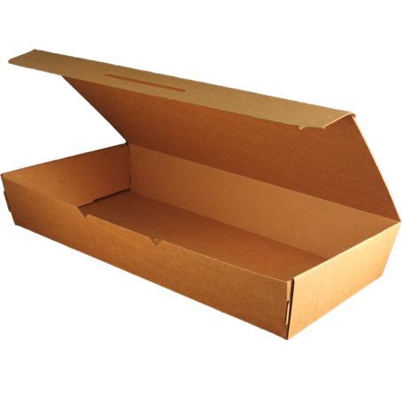 CAJA PAPEL BIO KRAFT TRICAPA CON TAPA TROQUELADA AUTOMONTABLE 320X160X50mm fondo 307x145mm