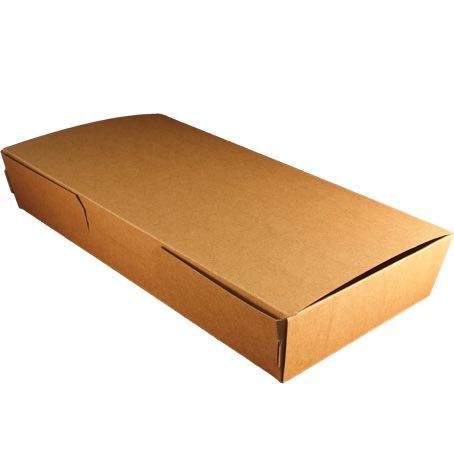 CAJA PAPEL BIO KRAFT TRICAPA CON TAPA TROQUELADA AUTOMONTABLE 320X160X50mm fondo 307x145mm