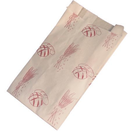 BOLSA PAPEL CELULOSA BLANCA 14+6X23cm PARA PANADERIA Y BOLLERIA +AL AZUL