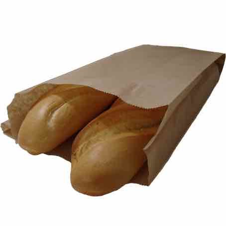 BOLSA PAPEL KRAFT MARRON ANONIMA 25+9X35cm 35gr PARA PANADERIA, BOLLERIA Y CHURROS