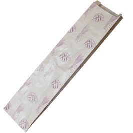 BOLSA PAPEL KRAFT MARRON 12+6X50cm PARA PANADERIA Y BOLLERIA 2BARRAS +AL AZUL