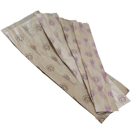 BOLSA PAPEL KRAFT MARRON 12+6X54CM PARA PANADERIA Y BOLLERIA 1/2BARRAS +AL AZUL