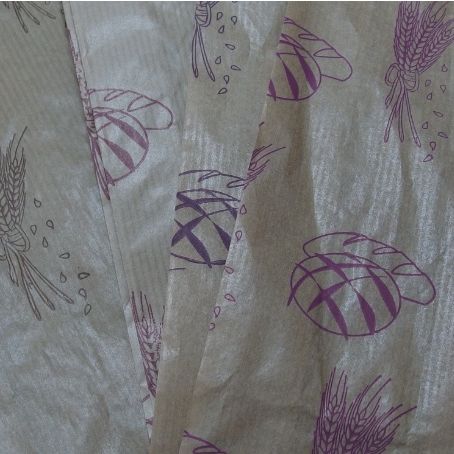 BOLSA PAPEL KRAFT MARRON 20+9X54cm PARA PANADERIA Y BOLLERIA 4BARRAS +AL AZUL