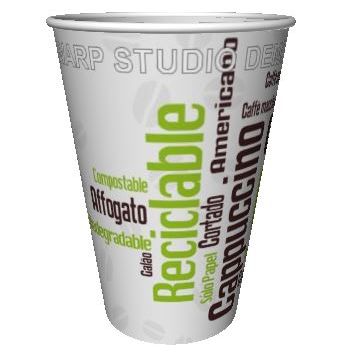 VASOS PAPEL **BIO** LIBRE DE PLASTICO BLANCOS DECORADO COFFEE 165ml 6/7onzas PARA BEBIDAS CALIENTES, CAFE