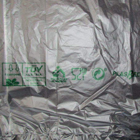 BOLSA compostable BIOPLASTICO TRANSLUCIDA ESTANDAR 25X35+3cm EN BLOCK (400ud)