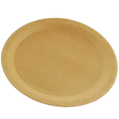 PLATO PAPEL REDONDO KRAFT/MARRON LLANO 215mm