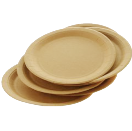PLATO PAPEL REDONDO KRAFT/MARRON LLANO 215mm