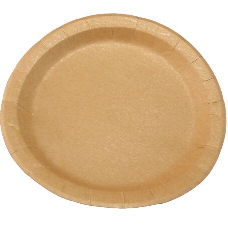 PLATO PAPEL REDONDO KRAFT/MARRON LLANO 215mm