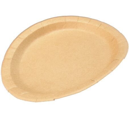 PLATO PAPEL REDONDO KRAFT/MARRON LLANO 215mm