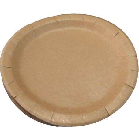 PLATO PAPEL REDONDO KRAFT/MARRON LLANO 215mm