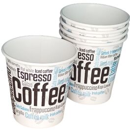VASO PAPEL DISEÑO COFFEE 110ml 4onzas PARA BEBIDAS CALIENTES, CAFE