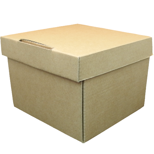 CAJA CARTON CUADRADA AUTOMONTABLE con tapa UNIDA BIO 135X135X100mm PARA HAMBURGUESAS, BOLLERIA, SANDWICH...