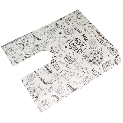 CUÑA/BANDEJA PORCION PIZZA CARTONCILLO FOLDING DISEÑO FAST FOOD 150X150mm