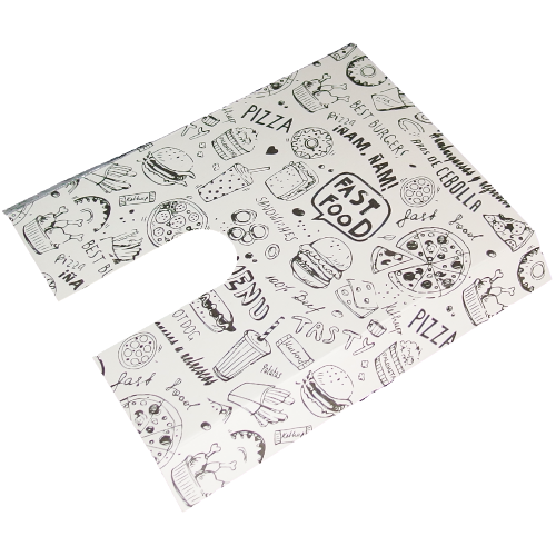 CUAS/BANDEJAS CARTON FOLDING DISEO FAST FOOD 150X150mm PARA PORCIONES