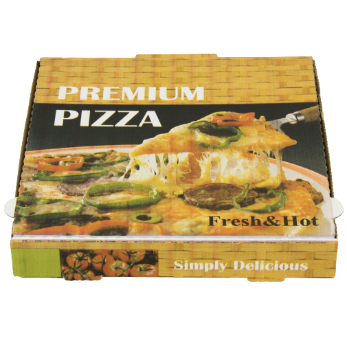 CAJA CARTON CUADRADA DISEÑO PREMIUM 300X300X40mm PARA PIZZAS