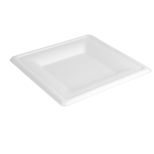 PLATO CAÑA DE AZUCAR CUADRADO 160x160x15mm COMPOSTABLE