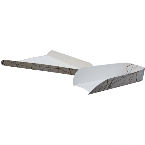 CUÑA/BANDEJA CARTON FOLDING FONDO BLANCO 230X162X25mm PARA PORCION PIZZAS, TARTAS, BOLLERÍA