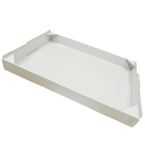 BANDEJA CARTON MICROCANAL BLANCA AUTOMONTABLE  600X400X63mm