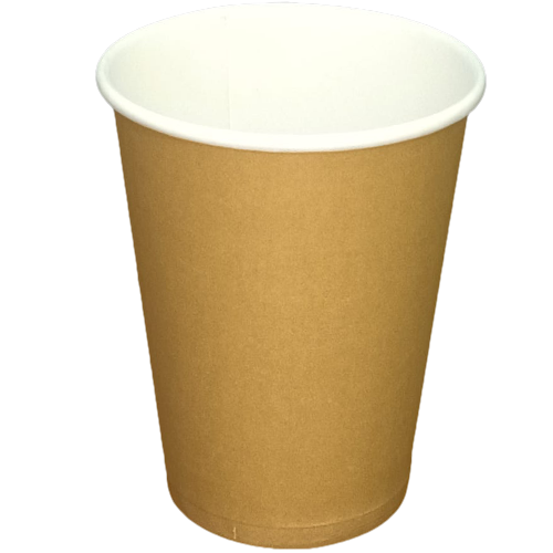 VASO PAPEL COLOR KRAFT/MARRON 355ml 12onzas PARA BEBIDAS CALIENTES, CAFE