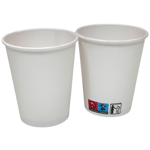 VASO PAPEL BLANCO 266ml 8/9onzas PARA BEBIDAS CALIENTES, CAFE