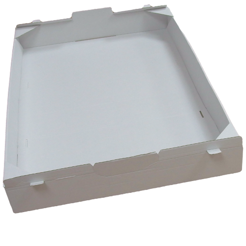 BANDEJA CARTON MICROCANAL BLANCA AUTOMONTABLE  600X400X63mm