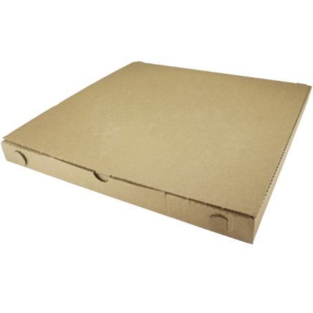 CAJAS CARTON CUADRADAS MARRONES ANONIMAS 400X400X40mm PARA PIZZAS, EMPANADAS, TORTILLAS, TARTAS, HORNAZOS...