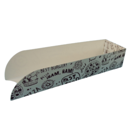 BANDEJA PERRITO (hot-dog) CARTONCILLO FOLDING DISEÑO FAST FOOD 176X42X40mm