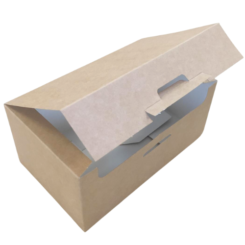 CAJA fondo automático FOLDING 270gr KRAFT CON INTERIOR BLANCO 200X100X50mm