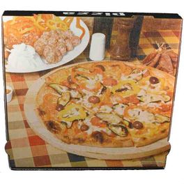 CAJA CARTON CUADRADA 330X330X45mm PARA PIZZAS