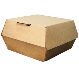 CAJA cónica HAMBURGUESAS (L) FOLDING KRAFT INTERIOR BLANCO 140X140X90mm fondo 120x120mm