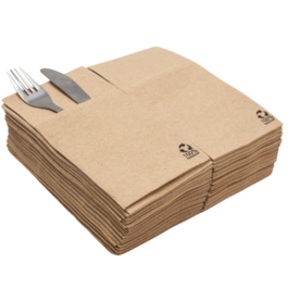 SERVILLETAS P&P NATURAL 40X40cm PORTACUBIERTOS/KANGURITOS (16pX30ud)