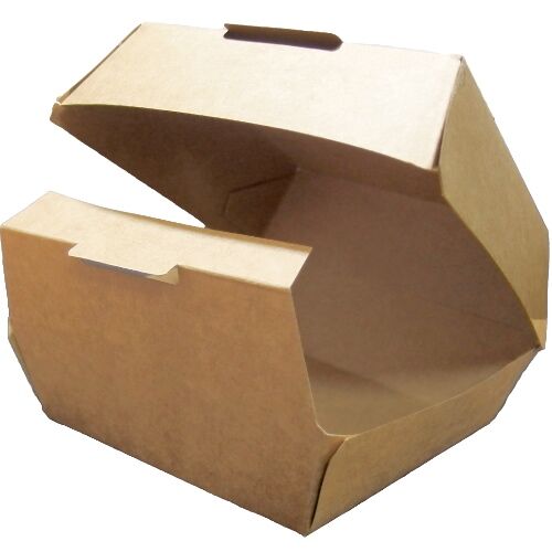 CAJA cónica CARTON KRAFT INTERIOR BLANCO 180X180X100mm PARA HAMBURGUESAS fondo 140x140mm XL