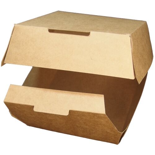 CAJA cónica CARTON KRAFT INTERIOR BLANCO 180X180X100mm PARA HAMBURGUESAS fondo 140x140mm XL