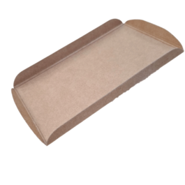 BANDEJA CARTON KRAFT TRICAPA EXTRA RESISTENTE PLANA CON BORDES 160X100x15mm