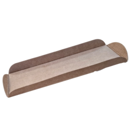 BANDEJA CARTON KRAFT TRICAPA PLANA CON BORDES 130X80x15mm